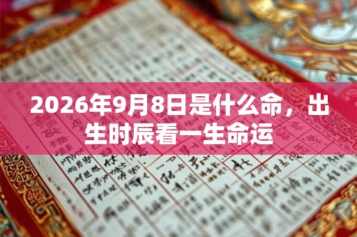 2026年9月8日是什么命，出生时辰看一生命运