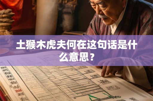 土猴木虎夫何在这句话是什么意思? 土猴木虎夫何在这句话是什么意思?