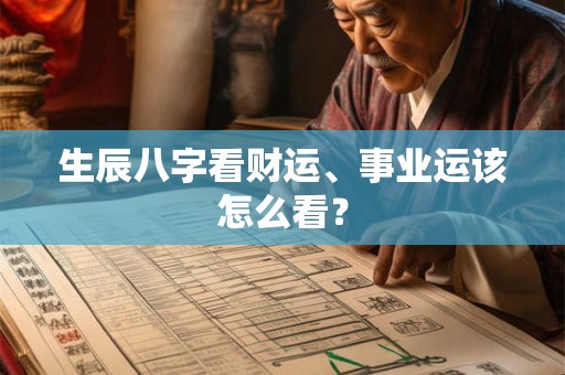 生辰八字看财运、事业运该怎么看？