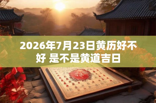 2026年7月23日黄历好不好 是不是黄道吉日