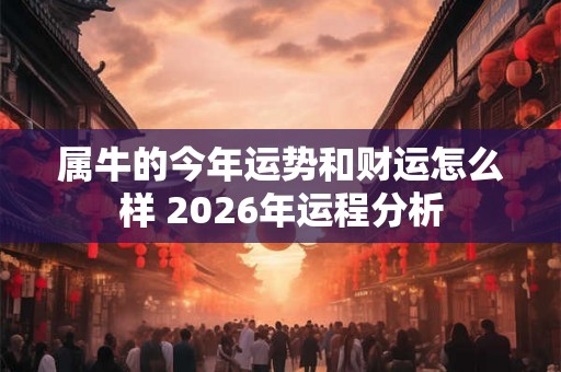 属牛的今年运势和财运怎么样 2026年运程分析 属牛的今年运势和财运怎么样 2026年运程分析