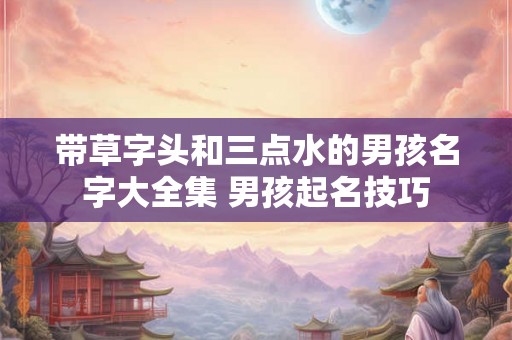带草字头和三点水的男孩名字大全集 男孩起名技巧