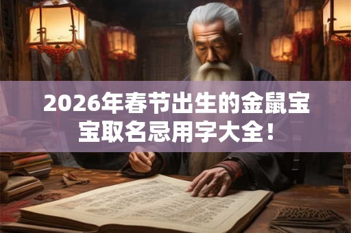 2026年春节出生的金鼠宝宝取名忌用字大全！