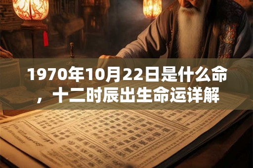 1970年10月22日是什么命，十二时辰出生命运详解