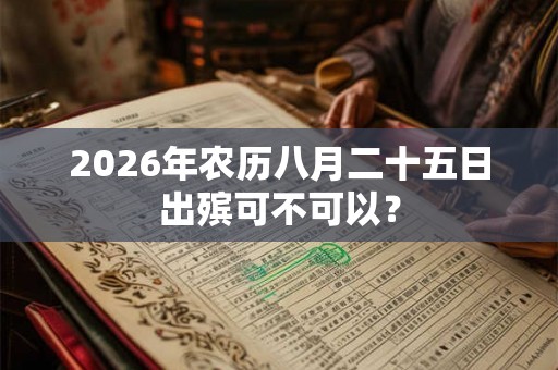 2026年农历八月二十五日出殡可不可以？