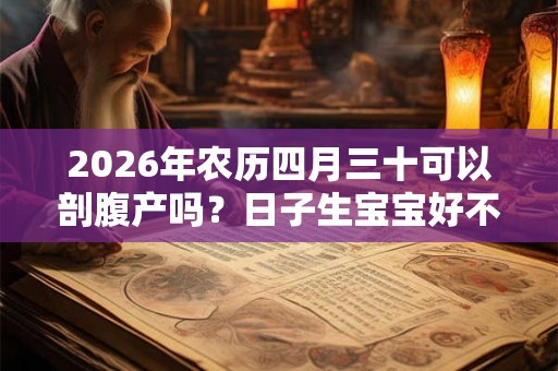 2026年农历四月三十可以剖腹产吗？日子生宝宝好不好？