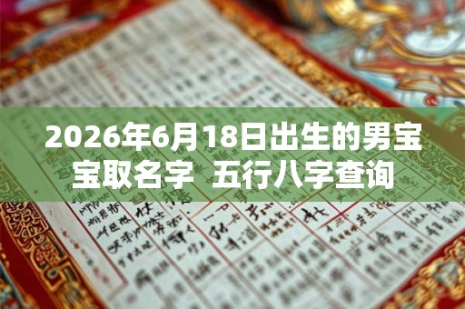 2026年6月18日出生的男宝宝取名字 五行八字查询 2026年6月18日出生的男宝宝取名字 五行八字查询