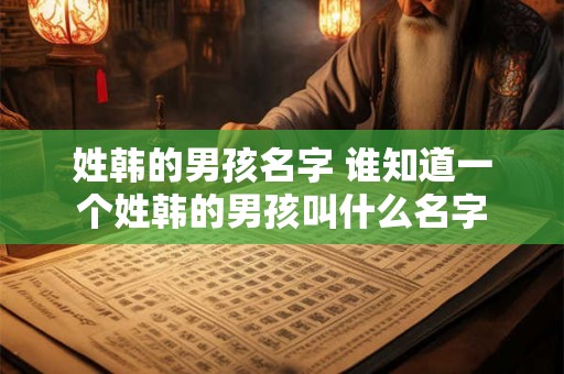 姓韩的男孩名字 谁知道一个姓韩的男孩叫什么名字 姓韩的男孩名字 谁知道一个姓韩的男孩叫什么名字
