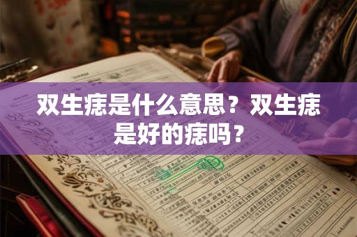 双生痣是什么意思？双生痣是好的痣吗？