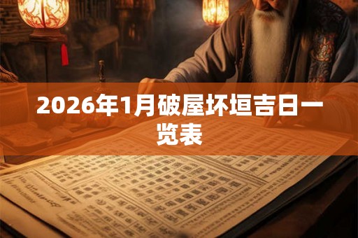2026年1月破屋坏垣吉日一览表
