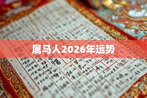 属马人2026年运势