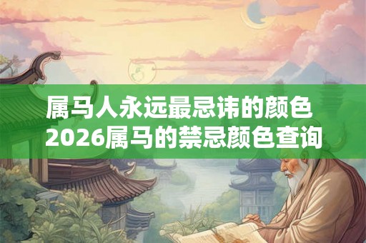 属马人永远最忌讳的颜色 2026属马的禁忌颜色查询 属马人永远最忌讳的颜色 2026属马的禁忌颜色查询