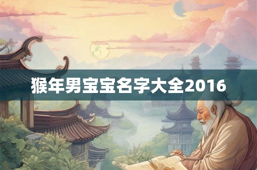 猴年男宝宝名字大全2016