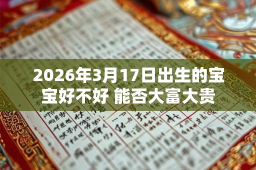 2026年3月17日出生的宝宝好不好 能否大富大贵