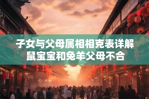 子女与父母属相相克表详解 鼠宝宝和兔羊父母不合