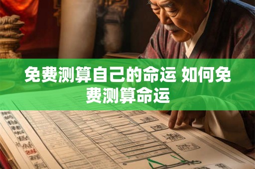 免费测算自己的命运 如何免费测算命运