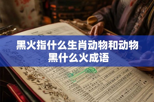 黑火指什么生肖动物和动物 黑什么火成语