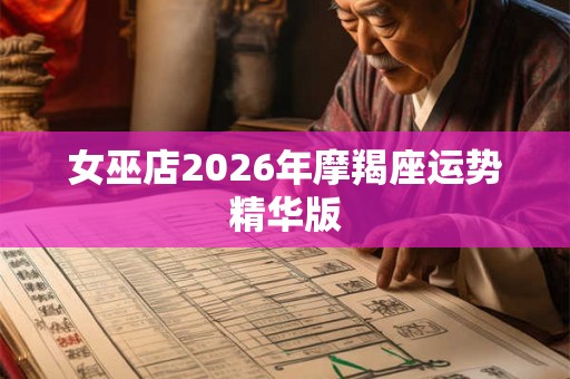女巫店2026年摩羯座运势精华版
