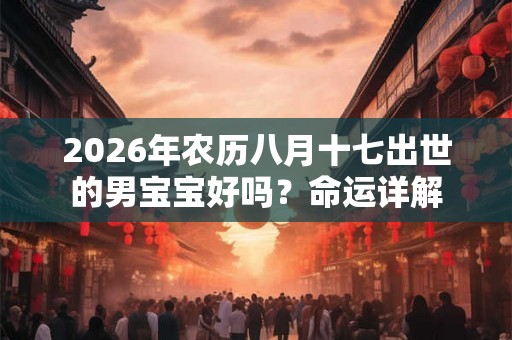 2026年农历八月十七出世的男宝宝好吗？命运详解