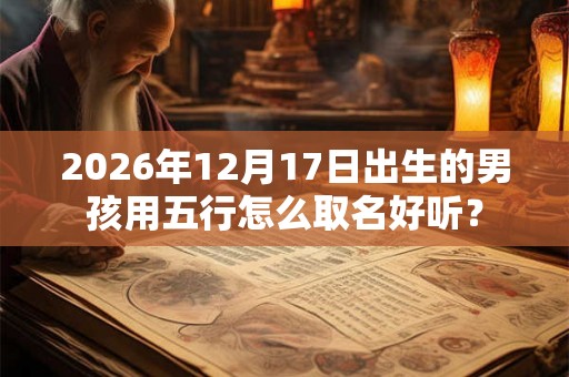2026年12月17日出生的男孩用五行怎么取名好听？