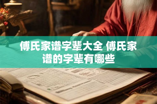 傅氏家谱字辈大全 傅氏家谱的字辈有哪些 傅氏家谱字辈大全 傅氏家谱的字辈有哪些