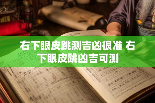 右下眼皮跳测吉凶很准 右下眼皮跳凶吉可测