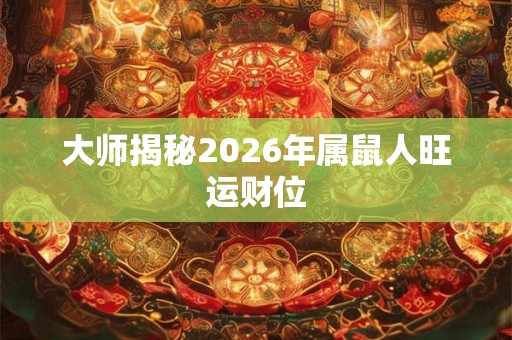 大师揭秘2026年属鼠人旺运财位