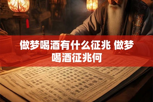 做梦喝酒有什么征兆 做梦喝酒征兆何