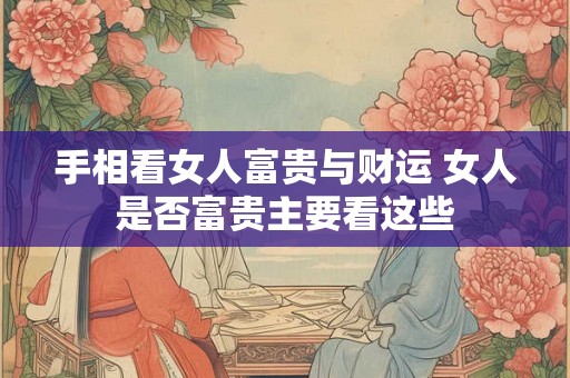 手相看女人富贵与财运 女人是否富贵主要看这些