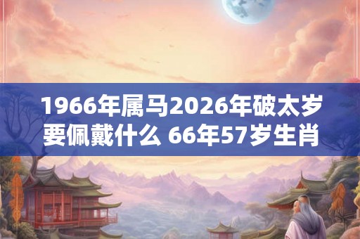 1966年属马2026年破太岁要佩戴什么 66年57岁生肖马犯太岁怎么化解