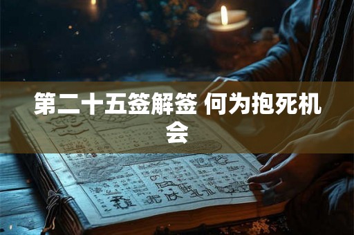 第二十五签解签 何为抱死机会