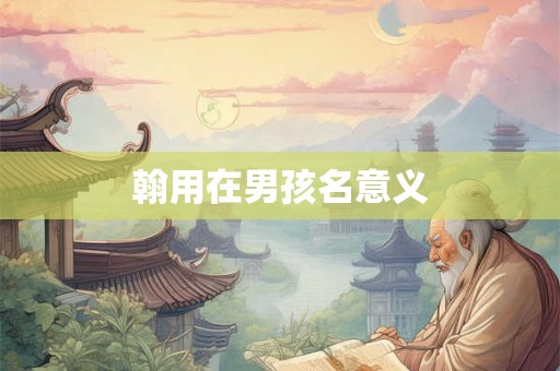 翰用在男孩名意义