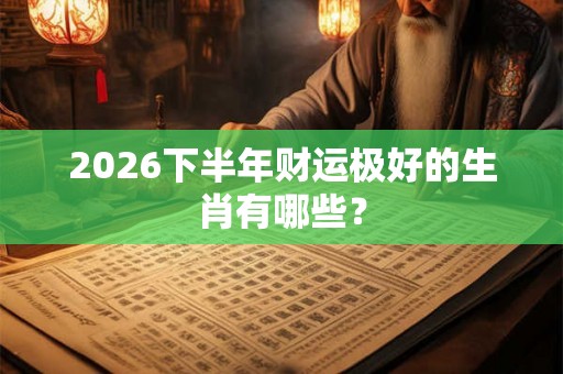 2026下半年财运极好的生肖有哪些？