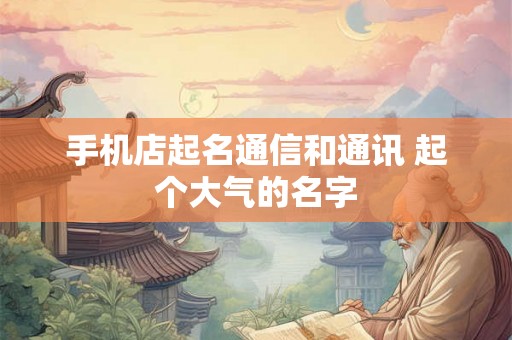 手机店起名通信和通讯 起个大气的名字