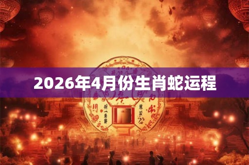 2026年4月份生肖蛇运程