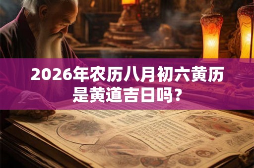 2026年农历八月初六黄历是黄道吉日吗? 2026年农历八月初六黄历是黄道吉日吗?