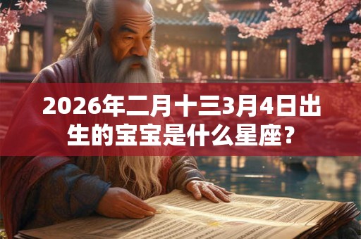 2026年二月十三3月4日出生的宝宝是什么星座？