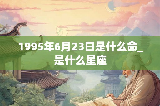 1995年6月23日是什么命_是什么星座