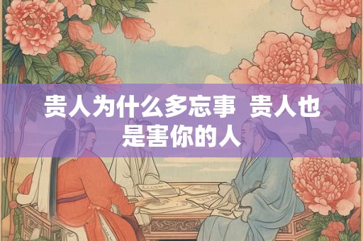 贵人为什么多忘事  贵人也是害你的人