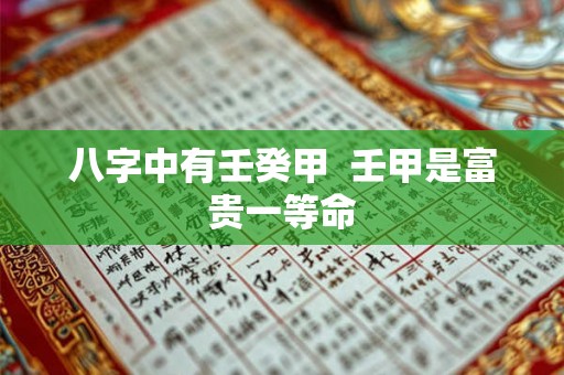 八字中有壬癸甲  壬甲是富贵一等命