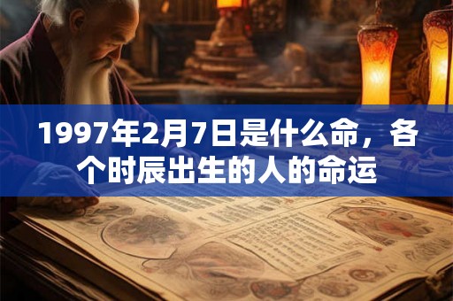 1997年2月7日是什么命，各个时辰出生的人的命运
