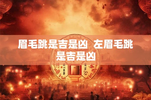 眉毛跳是吉是凶  左眉毛跳是吉是凶