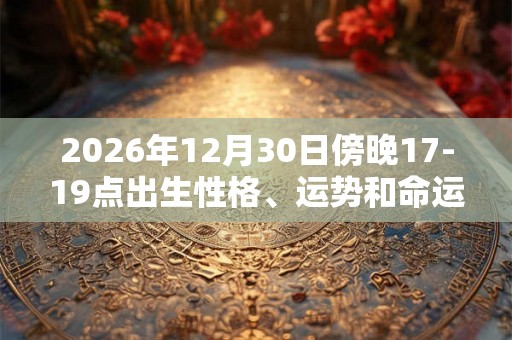 2026年12月30日傍晚17-19点出生性格、运势和命运