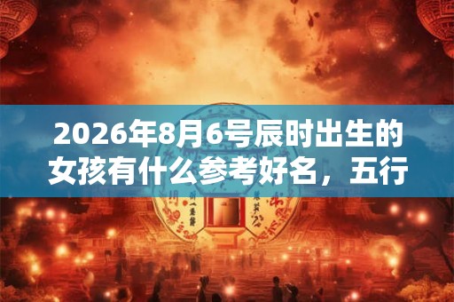 2026年8月6号辰时出生的女孩有什么参考好名，五行属什么
