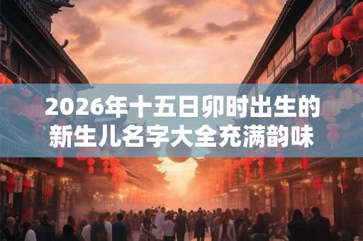 2026年十五日卯时出生的新生儿名字大全充满韵味