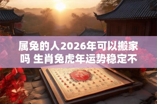 属兔的人2026年可以搬家吗 生肖兔虎年运势稳定不