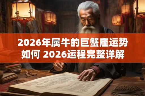2026年属牛的巨蟹座运势如何 2026运程完整详解 2026年属牛的巨蟹座运势如何 2026运程完整详解