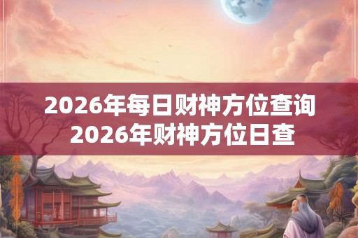 2026年每日财神方位查询 2026年财神方位日查