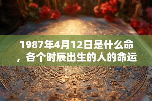 1987年4月12日是什么命，各个时辰出生的人的命运