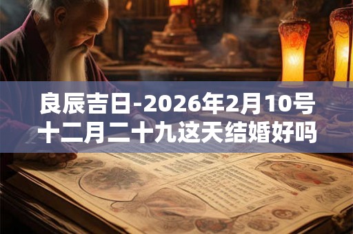良辰吉日-2026年2月10号十二月二十九这天结婚好吗